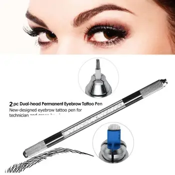 

1PC Double-head Makeup Eyebrow Tattoo Manual Pen Pencil Microblading Tattoo Accessories Dropship 2M0724