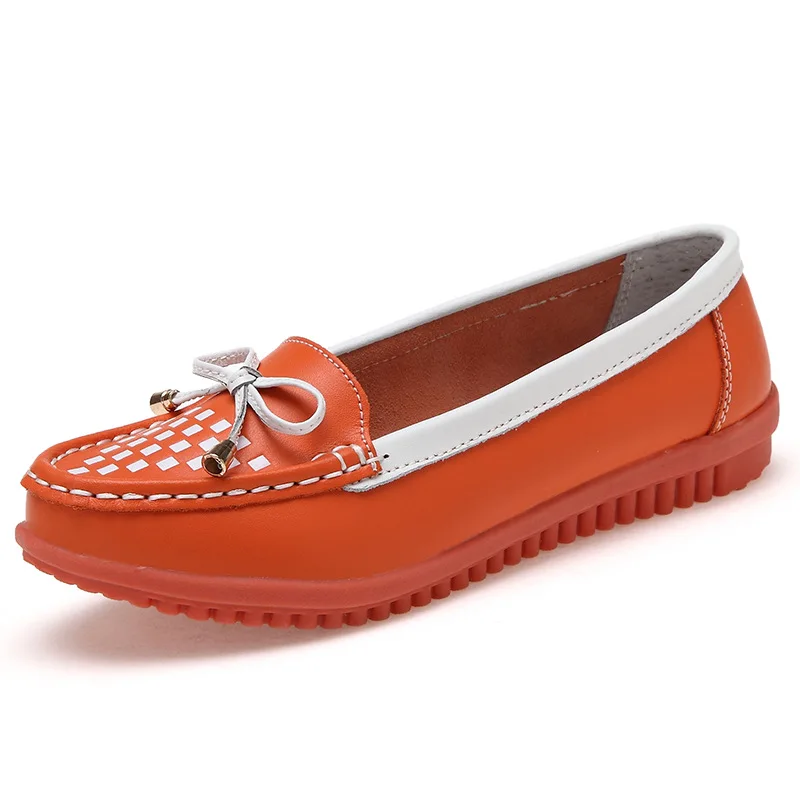 

Women Shoes 2019 New Genuine Leather Shoes Ballet Flats Slip on Loafers Moccasins for Female Footwear Nurse Shoes Women