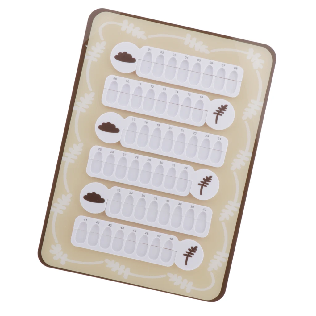UV Gel Polish Card 48 Colors Nail Art Colors Display Board Fake Tips Nails Sample Display Nail Art for Nail Salons, Chart 05