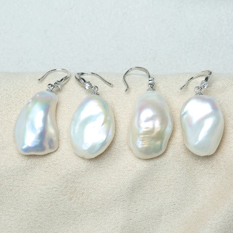 BaroqueOnly 925 серебряные серьги с жемчугом, модные свисающие серьги, хорошее ювелирное изделие, необычный жемчуг 14-21 мм, Классические женские серьги