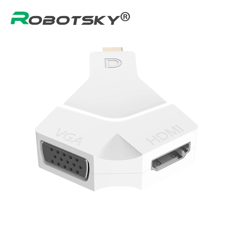 Robotsky Mini Displayport DP адаптер HDMI VGA кабель 3D 4 K * 2 K Mini DP Конвертер Разъем Для iMac Macbook Pro Air