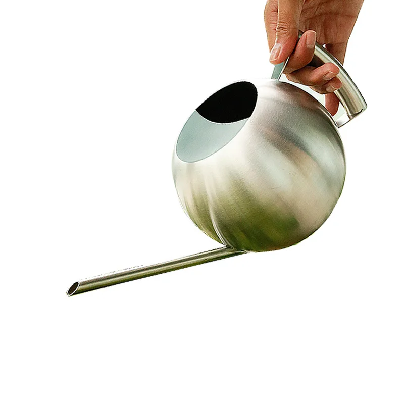 1000mL stainless steel spherical drip pot plant flowers and water bottle long mouth watering pot