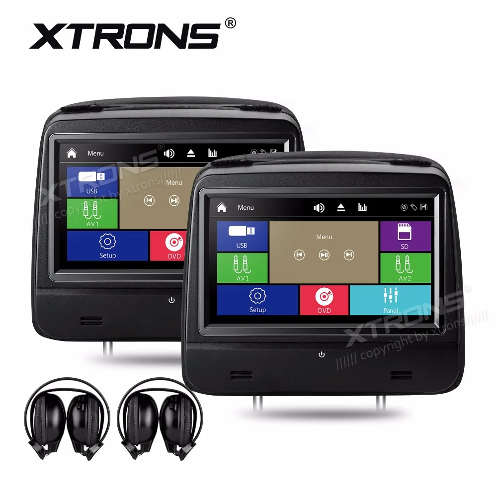 Xtrons 8" Hd 1280*720 Digital Touch Screen Leather Cover Car Headrest