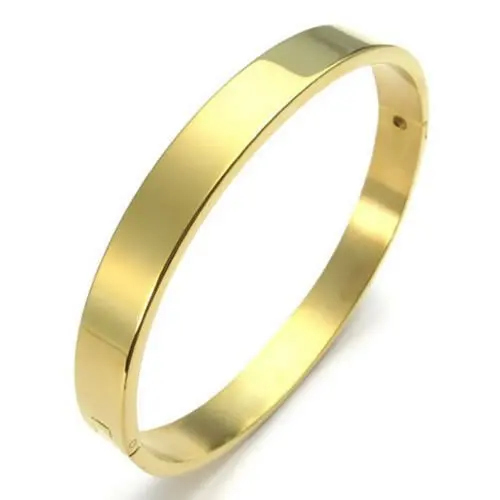 Polished Stainless Steel Bangle Cuff Bracelet, Unisex Mens Womens