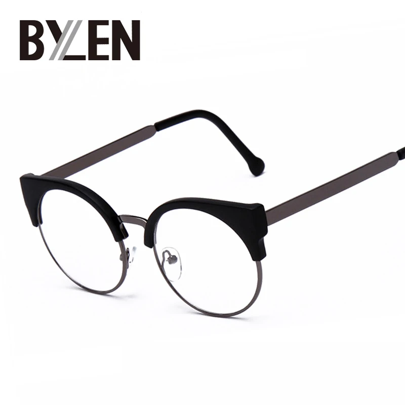 Kadin Kedi Gozu Duz Gozluk Yarim Cerceve Seffaf Lens Yuvarlak Gozluk Seksi Kedi Goz Vintage Gozluk Cerceveleri Marka Tasarimci Gozluk Brand Eyewear Designer Eyeweareyewear Brand Aliexpress