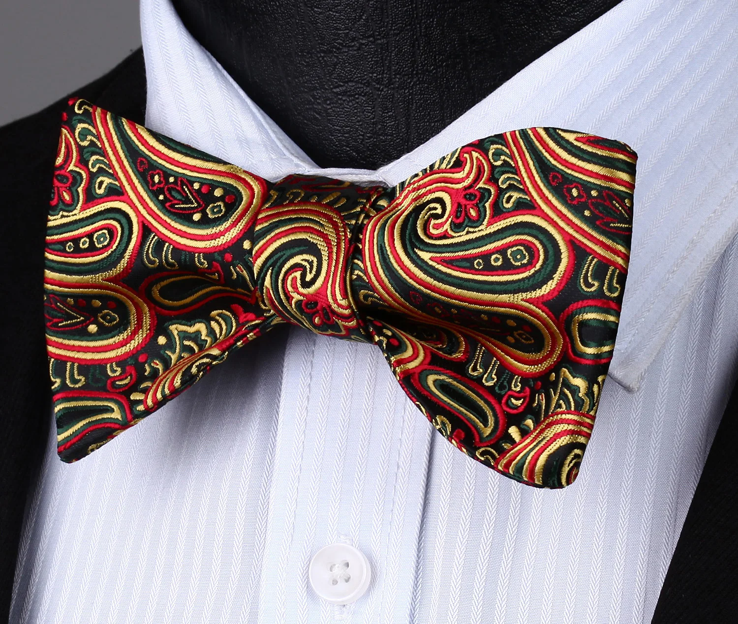  Party Pocket Square Classic Wedding BP713GS Orange Green Red Paisley Bowtie Men Silk Self Bow Tie h