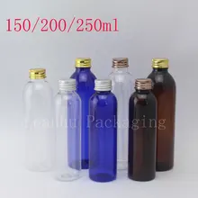 Пустые прозрачные пластиковые контейнеры для лосьонов алюминиевая винтовая крышка Шампунь Крем для тела пластиковые цветные бутылки жидкое мыло