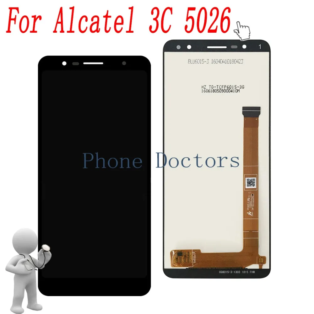 6," для Alcatel 5026A цельный ЖК-дисплей+ сенсорный экран дигитайзер в сборе для Alcatel 3C 5026 5026A 5026D