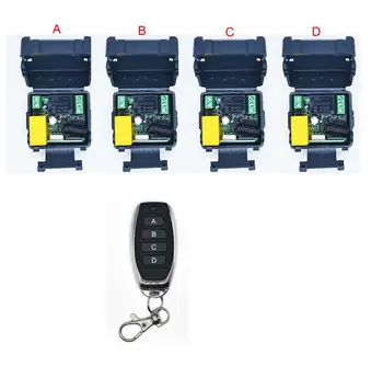 

AC220V 1CH Wireless Remote Control System teleswitch transmitter With 4 receiver universal gate remote control /radio receiver