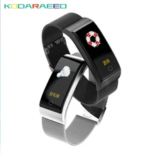 F4 металла Смарт Браслет крови Давление сердечного ритма трекер монитор Фитнес часы Шагомер умный браслет сталь Смарт-браслет
