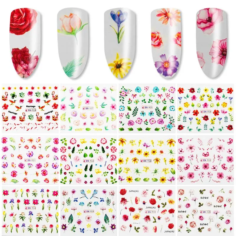 12 шт наклейки для ногтей s переводные наклейки с водой красочные дизайнерские наклейки для украшения для ногтей Маникюрные наборы