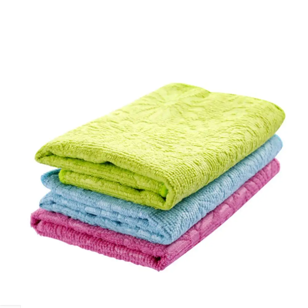 Cleaning Wiping Rags High Efficient Anti grease Color Dish Cloth Bamboo ...