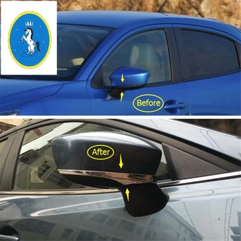 

Yimaautotrims Auto Accessory Door Rearview Mirror Protector Strip Cover Trim ABS Fit For Mazda 2 Demio 2015 2016 2017 2018 2019