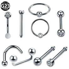 1 шт. титановый Грач пирсинг носа шпилька поверхность губная Штанга пирсинг в плену кольца из бисера киска Gential пирсинг Кристалл BCR ювелирные изделия