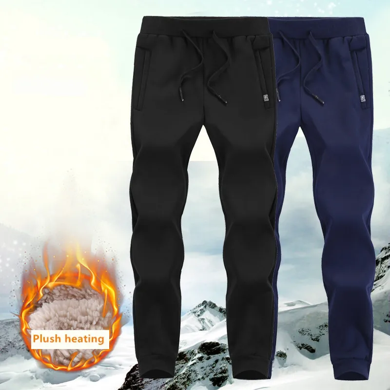 masculino inverno quente veludo sweatpants agasalho corredores outono inverno