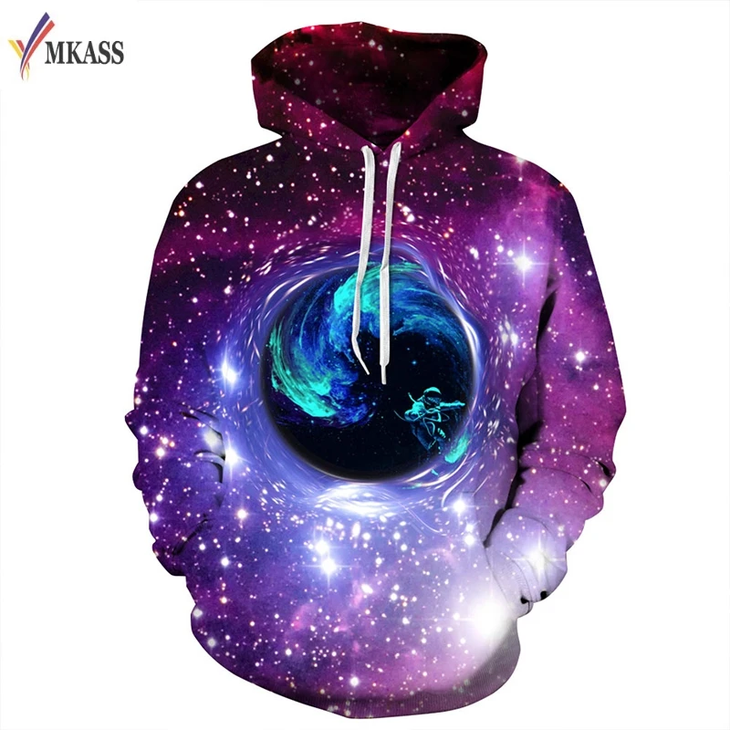 Hoodie Wolf Galaxy Print Pullover Hoodie Sweatshirt, Unisex 3D