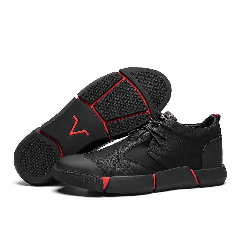 POLALI/Новинка; брендовая Высококачественная Черная мужская повседневная кожаная обувь; Модные дышащие кроссовки; модная обувь на плоской подошве; LG-11
