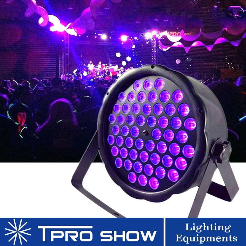 

UV Light 54x3W Violet LED Par Lighting Mini Black Light DMX Music Control Dimming Strobe Flash Effect for Home Party Club Disco