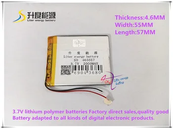 

3.7V 2000mAH 465557 Polymer lithium ion / Li-ion battery for DVR power bank cell phone speaker MP3 GPS MP4