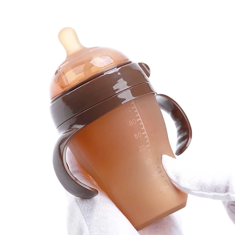 

Baby Silicone Bottle Anti Colic Air Vent Wide Neck Natural Nursing Feeding Bottle For Newborn Infant 0-36 Month BPA Free 270ml