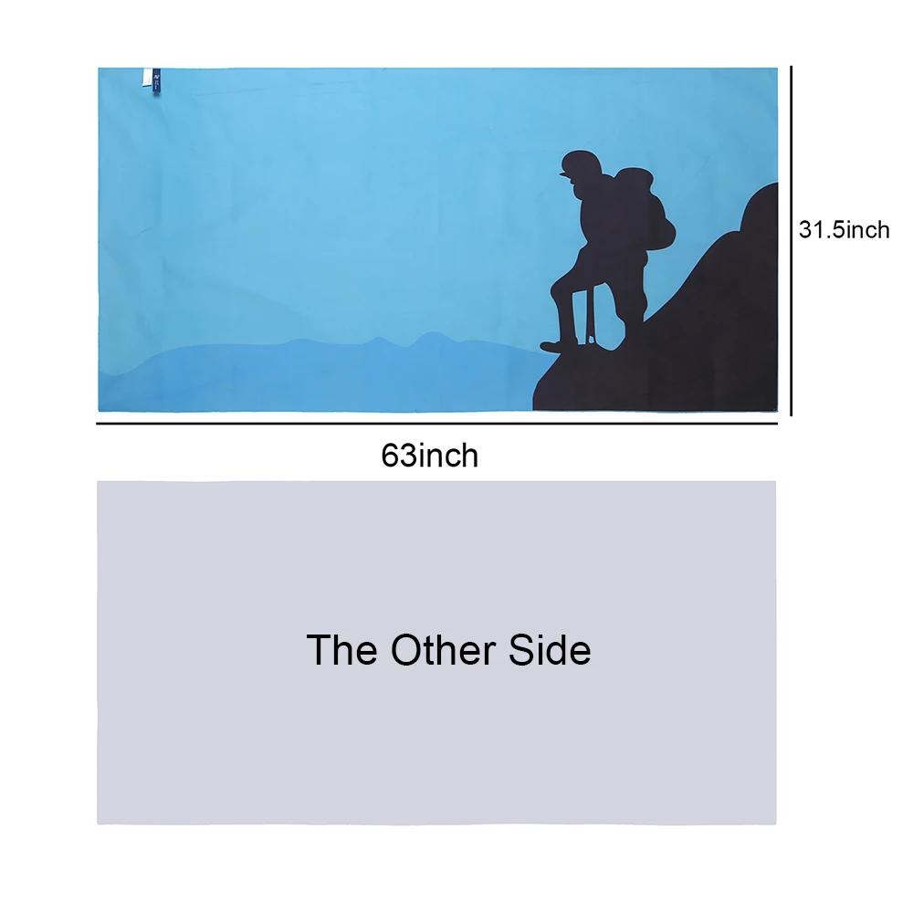 Climber Outdoor Microfiber Towel Bath Towels Swimming Quick Dry Sport Yoga Mat Camping Beach Ultralight Towel Blue Zipsoft