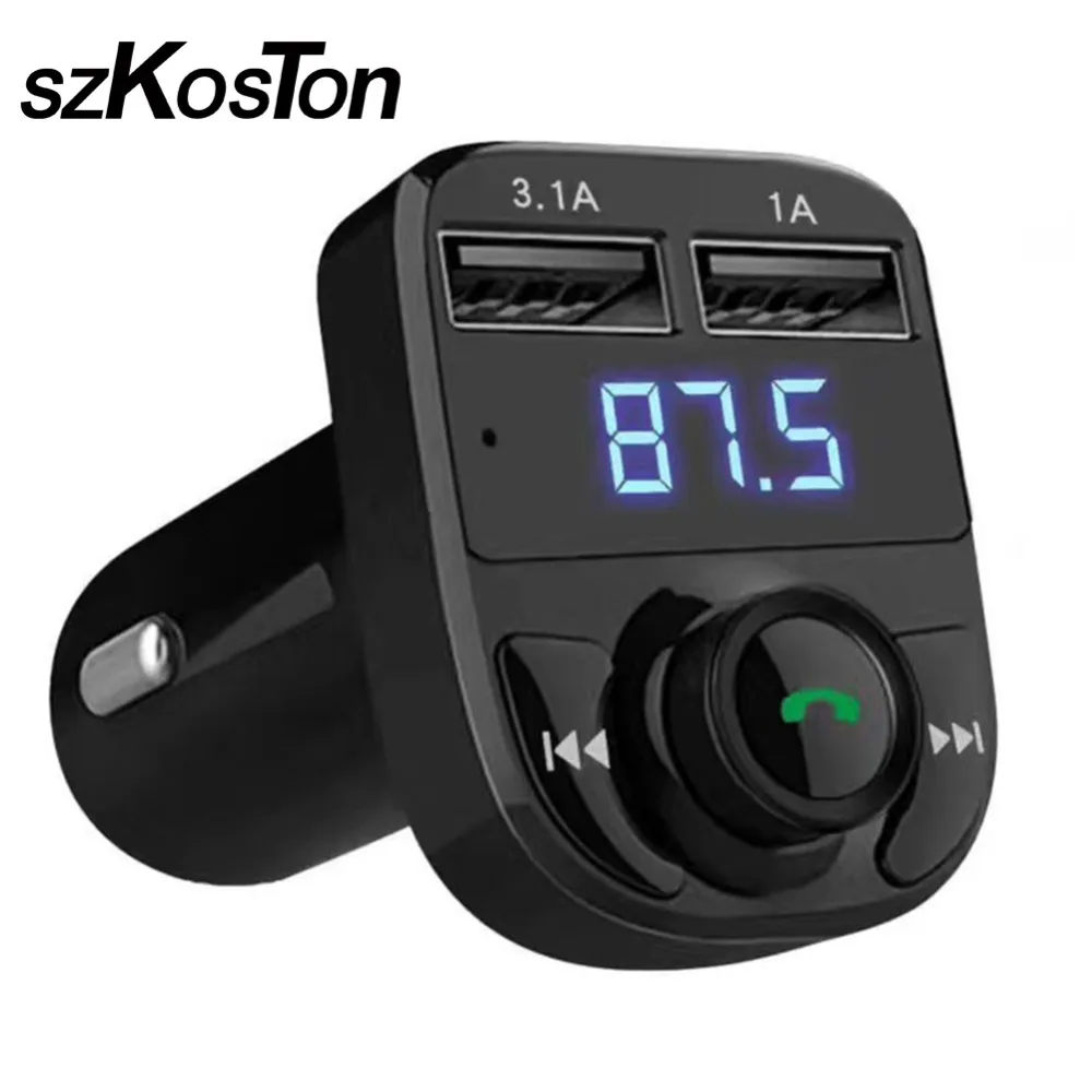 

Business Handsfree Wireless Bluetooth Car MP3 Player Dual USB FM Transmitter Radio Kit LCD Display Support U Disk TF Card
