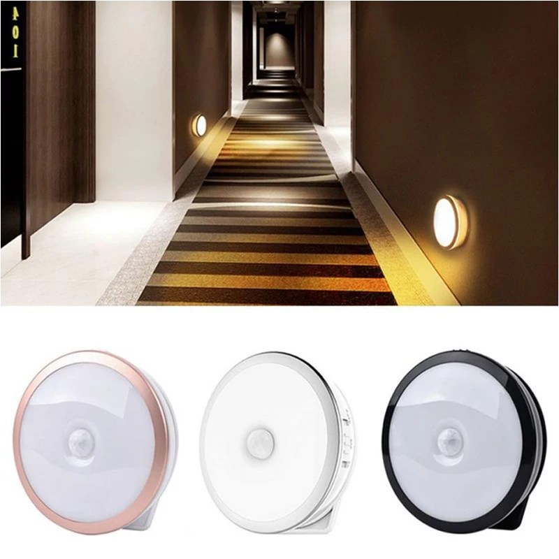 Warm White Night Light with motion Sensor lights 6 LEDs Night Light USB