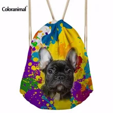 Coloranimal граффити собака для мужчин и женщин Дорожная сумка для хранения на шнурке сумка модная сумка на плечо для подростков мальчиков и девочек школьная сумка для книг