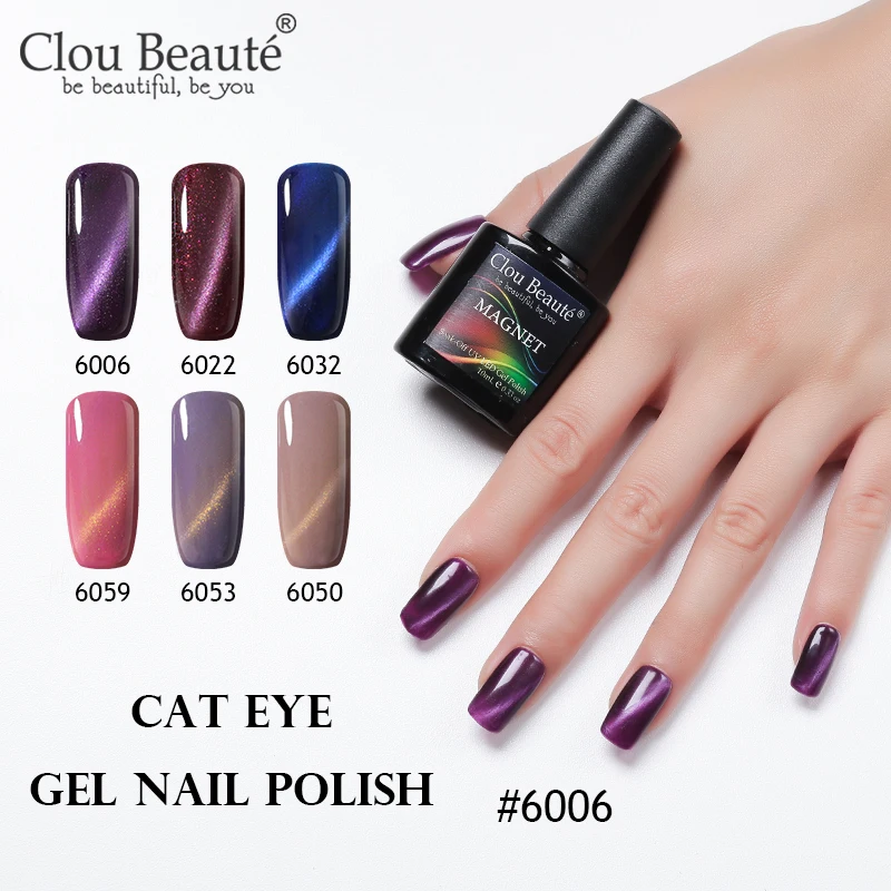 УФ гель для ногтей Clou Beaute Cat Eye профессиональный Магнитный Гель лак красный сапфир