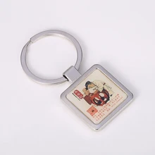 Квадратный/круглый металлический брелок держатель для ключей персонализированный логотип подарочная цепочка для ключей индивидуальный логотип с наклейка из эпоксидной смолы 100 шт