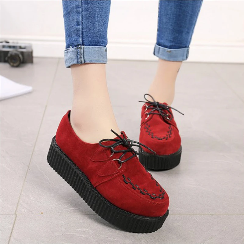 geometry Leather Moda Hbt735 Cómodo Casual Femenina Mocasines Zapatos suede Blue Black Señoras Red Black Verano Mujer Plataforma Stars up Calzado Encaje white pu Pu rope fHqawazt