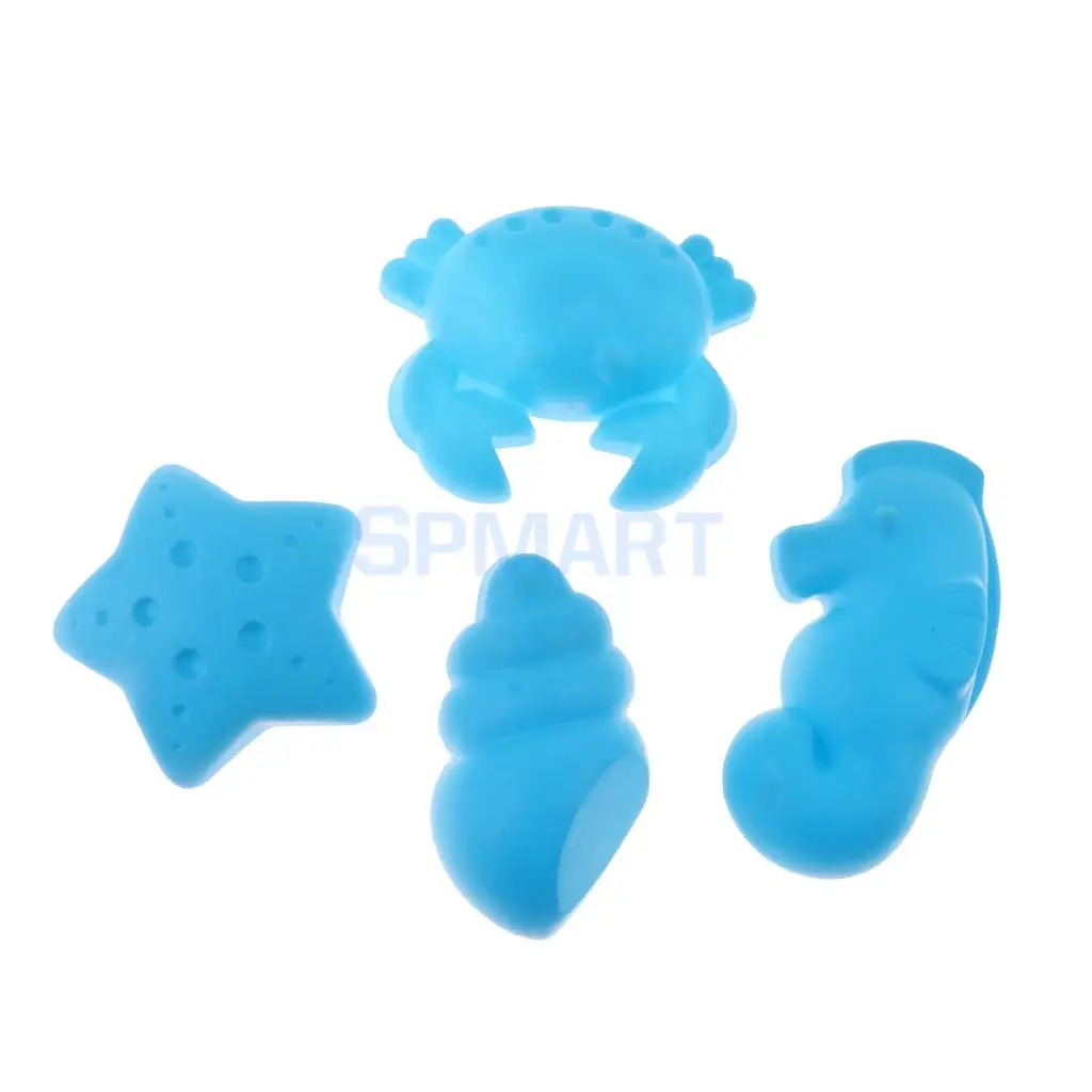  Kids Beach Sand Toys Sea Creatures Sand Molds Set (4pcs) Sandpit Toys Beach Garden Fun