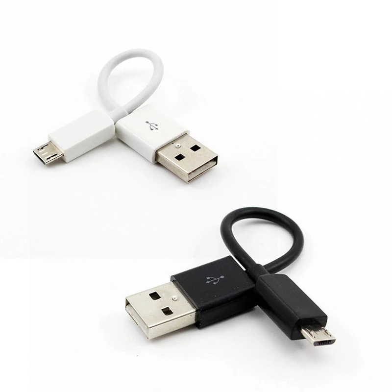 10 см Мини Micro USB порт Sycn кабель для передачи данных Шнур Полезная USB зарядная Кабельная линия ультра короткая черная белая опция