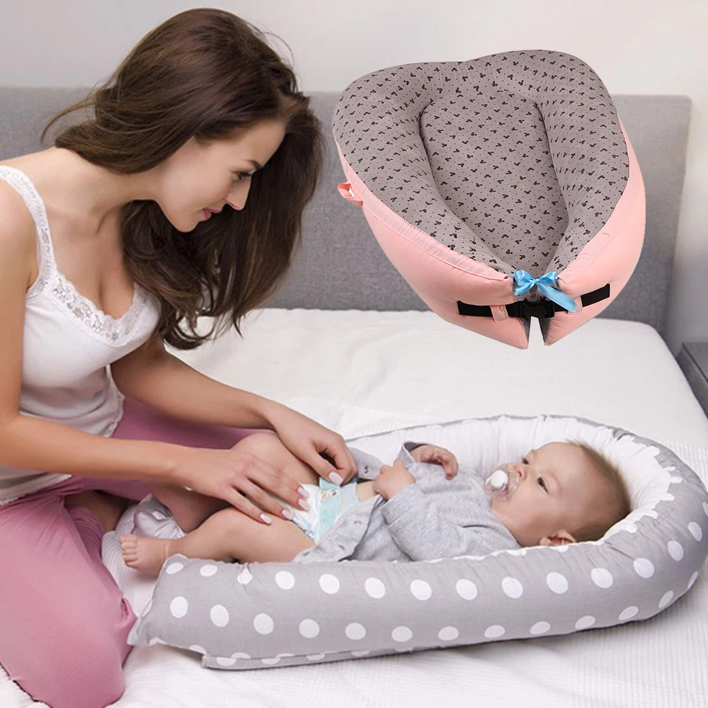 

Portable Baby Bed Cotton Baby Crib Infant Nest Removable Babynest Soft Children's Bed Cradle Outdoor Toddler Travel Beds