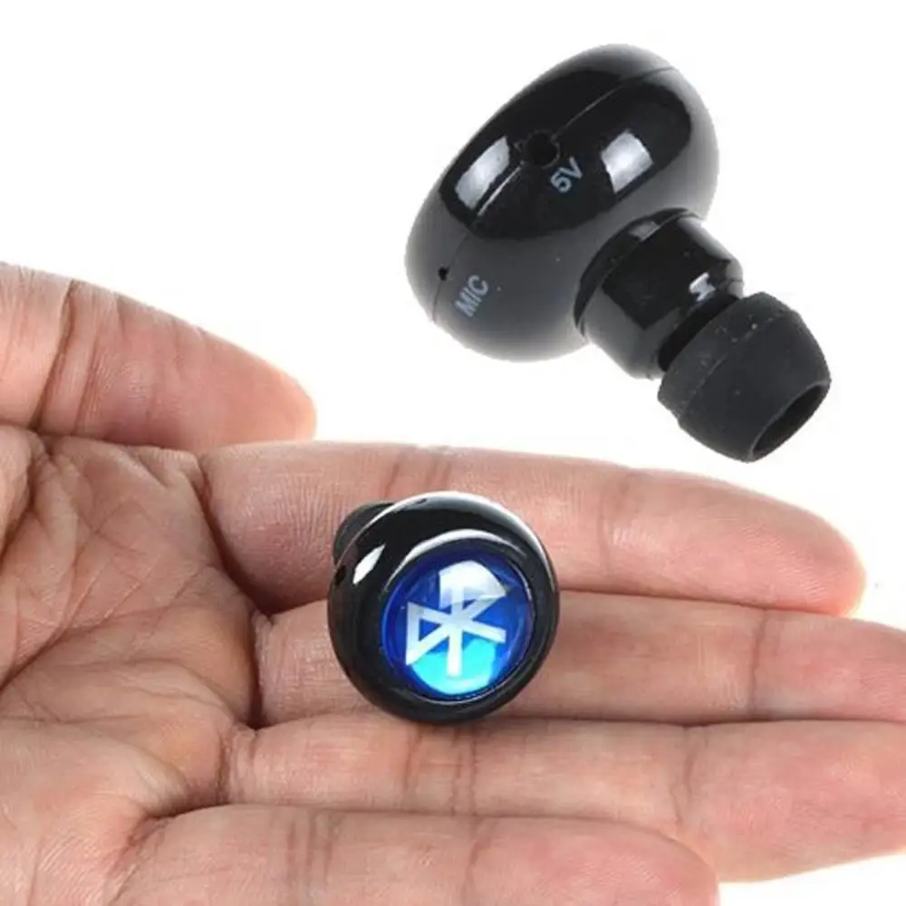 

New 2015 MiNi Bluetooth Wireless In-Ear Headphones Headset Stereo Earphone Smallest Black#M