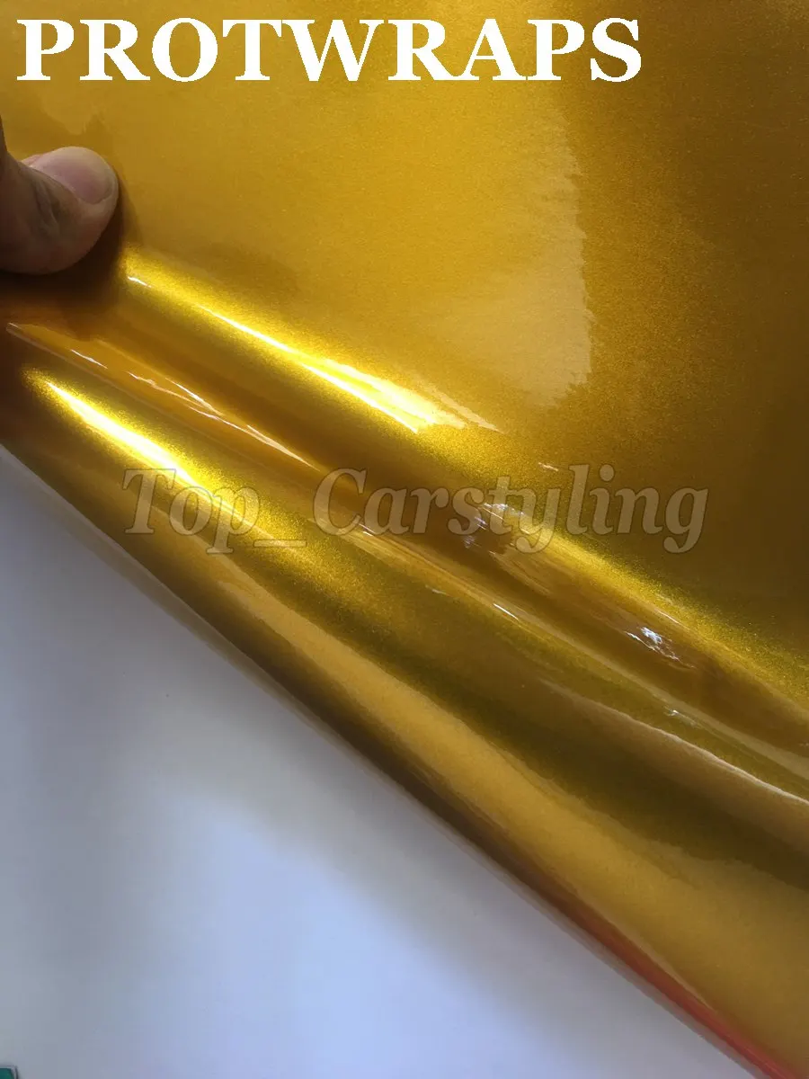 Gold candy metallic vinyl wrap car wrapping Film stocker foil hexis 3M (1)