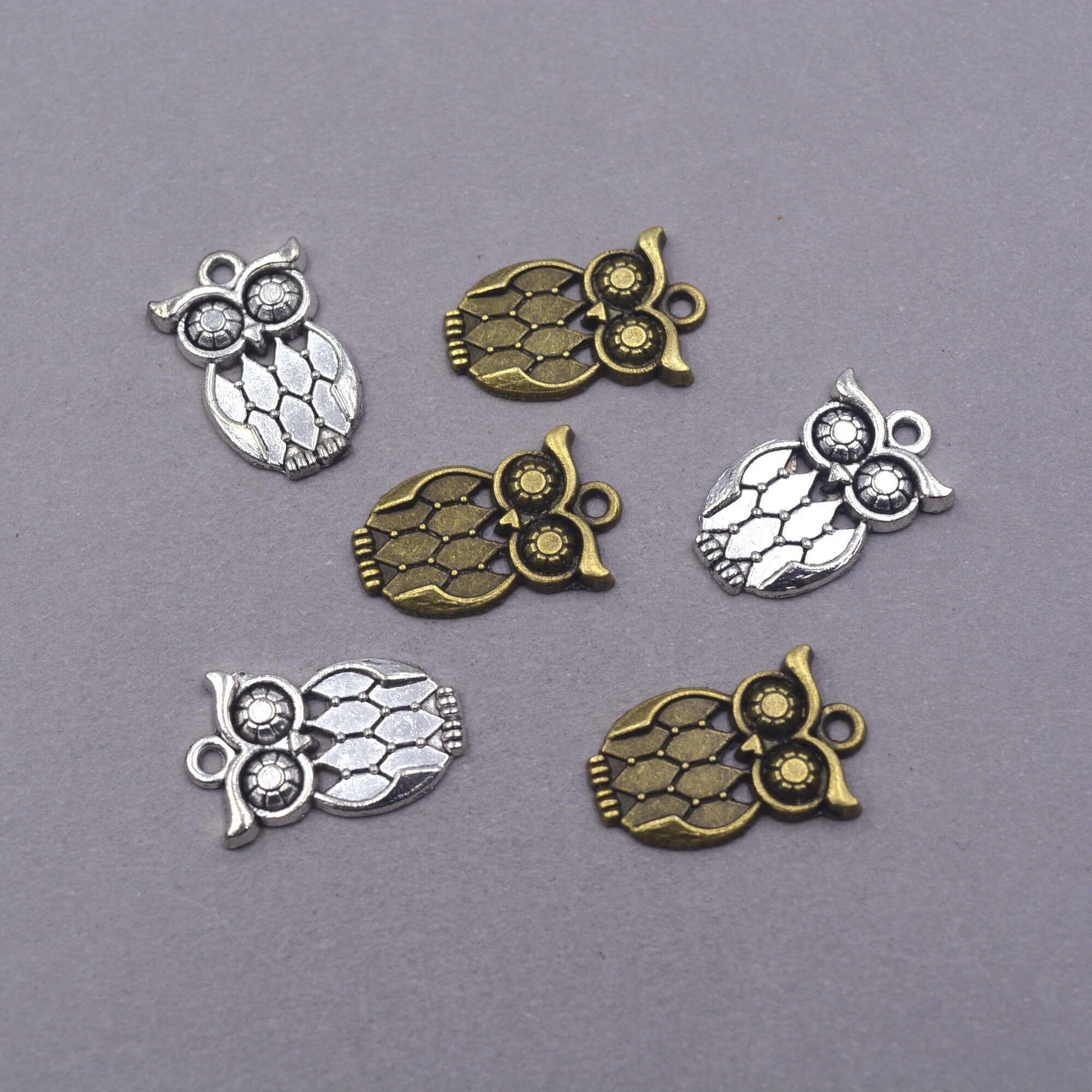 

12pcs Alloy charms hollow owl charms Pendants Fit jewelry findings
