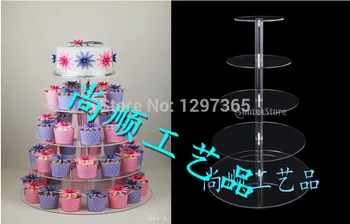 

5 level clear acrylic round CUPCAKE STAND tower stand wedding cake