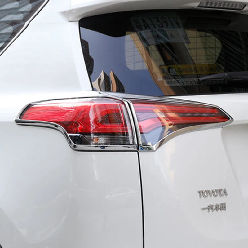 4pcs ABS Chrome Rear Tail light lamp cover trim For Toyota RAV4 2013 2014 2015