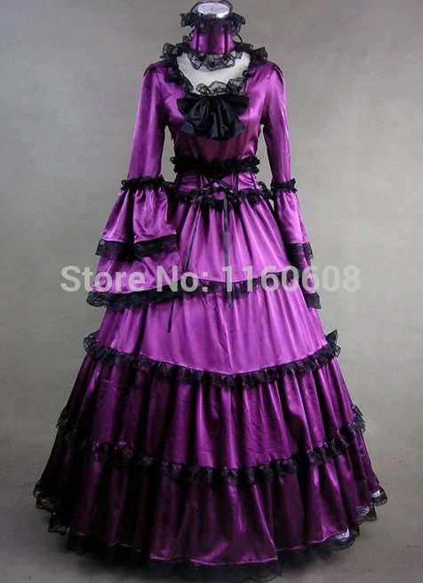 

Aristocratic Long Sleeves Red Gothic Victorian Dress