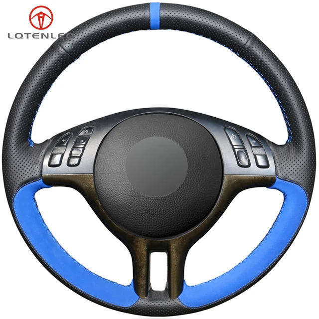 Buy LQTENLEO Black Gneuine Leather Blue Suede DIY Hand