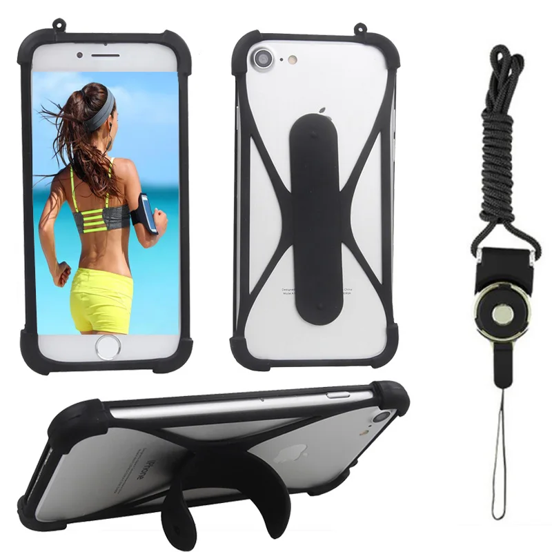 

Pantech Sky Vega A870s Case Silicone Bumper Neck Strap TPU Rubber Stretch Back Cover for Pantech Vega Iron / Iron 2 Cases Cover