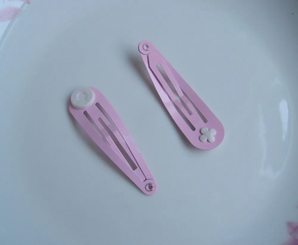 36 pcs Colorful polka dot printed small Hair Clip COVERS for children size 35 mm