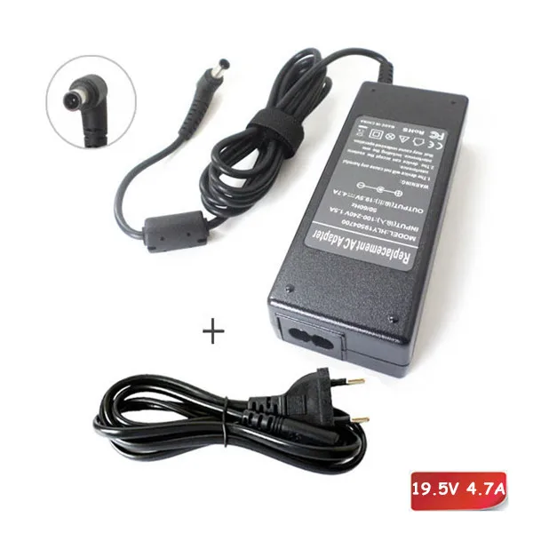 

AC Adapter Charge For Sony VAIO VGP-AC19V10 VGP-AC19V11 VGN-FW200 VGN-NS110E VGN-NW310F 19.5V 4.7A Laptop Power Supply Cord