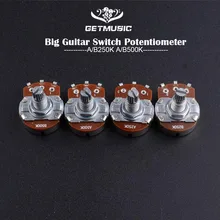 24 мм база гитары Выключатель кнопки Большой A250 B250 A500K B500K гитары Управление горшок потенциометр громкости потенциометра гитары