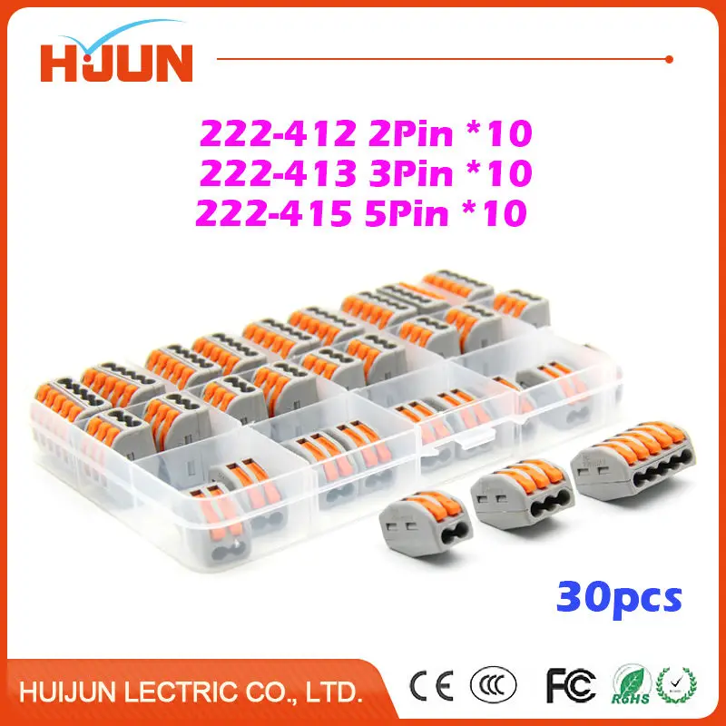 30 шт./лот PCT-212/213/215 2/3/5 Pin * 10 разъем провода универсальный соединительный провод