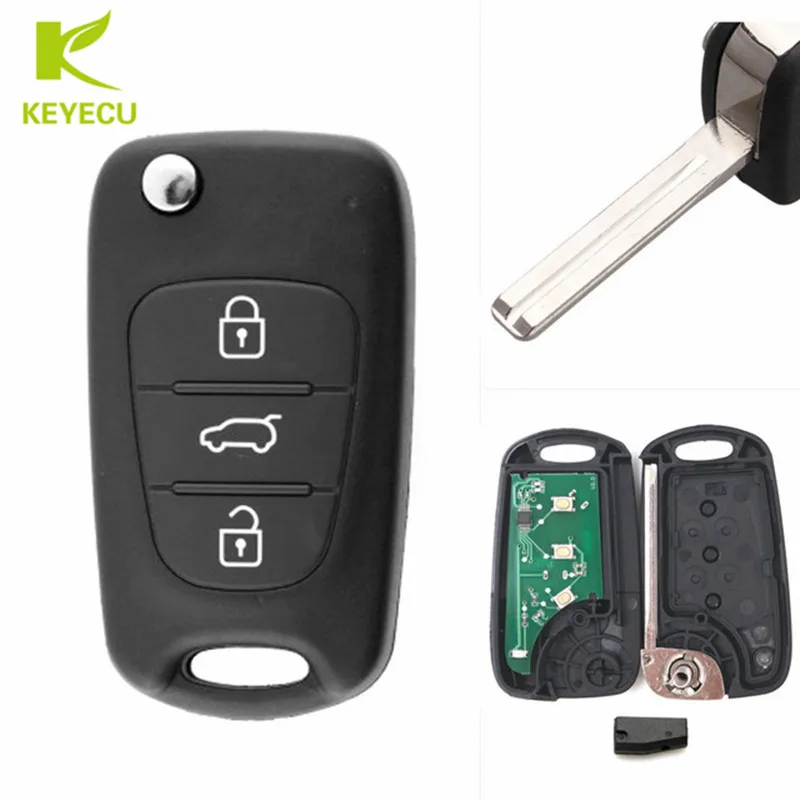 

KEYECU Replacement Flip Remote Car Key Fob 3 Button 433MHz ID46 for Kia Rio Ceed CeedPro Picanto Sportage 2010-2012