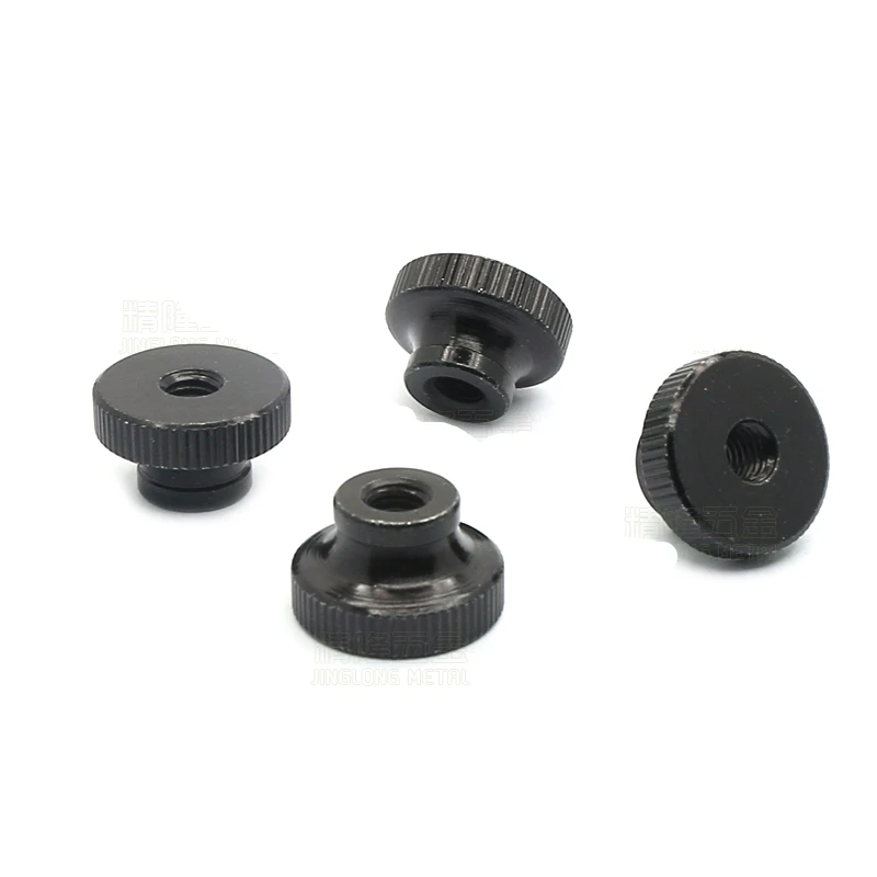 

1-10Pcs DIN466 GB806 M3 M4 M5 M6 M8 M10 Black plated Knurled Thumb Nut Hand Tighten Nut 3D Printers Parts Curtain Wall