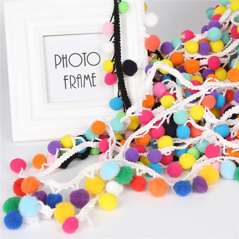 

2 Yard/Lot 30mm Width 5 Color Pompon Ball Trims Ribbon Home Pillow Curtain Lace Accessories DIY Doll Clothing Accessories