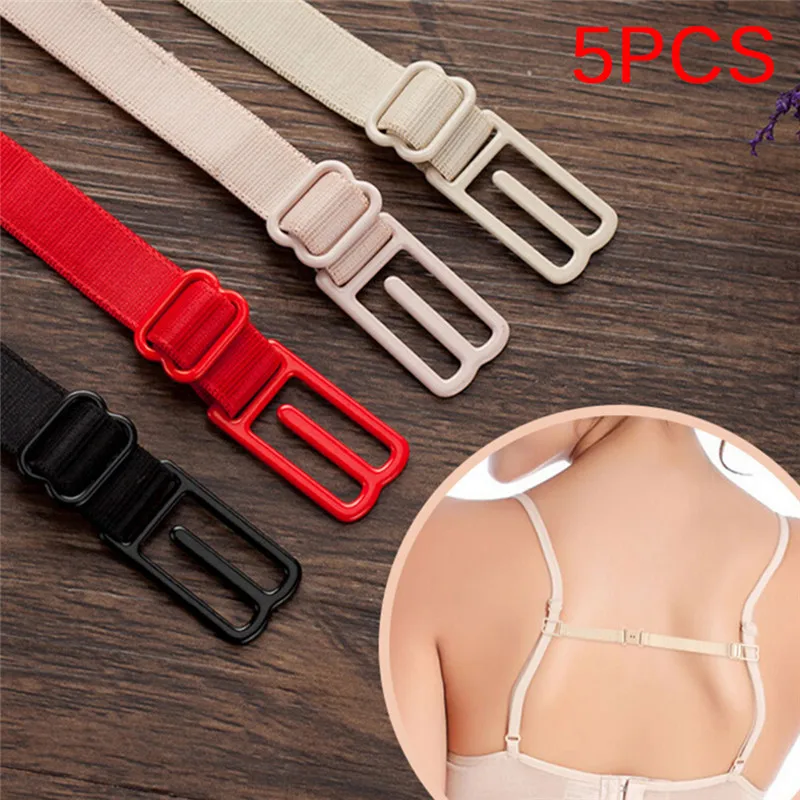5pcs Extender Bra Strap Non slip Buckle Extender for Bra Strap Elastic